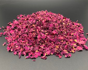 Organic Dried Rose Petals, 1 ounce, for Tea, Soaps, Baking, or Weddings