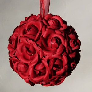 Kissing Balls, 6&quot; Silk Rose Flower Pomander