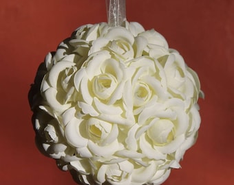 Kissing Balls, 6" Silk Rose Flower Pomander