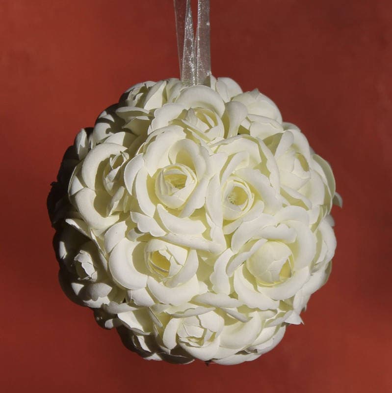 6" Silk Rose Pomander Flower Kissing Ball Wedding Centerpieces for Party Decor 