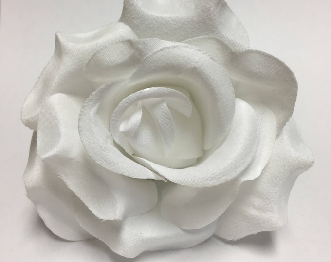 Silk Rose Heads 12pcs White Artificial Flowers Etsy