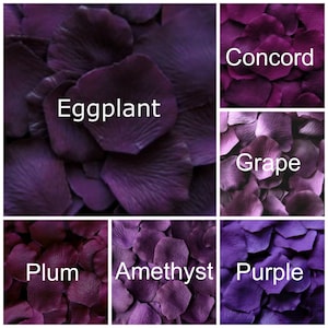 Dark Purple Silk Rose Petals, 300 petals