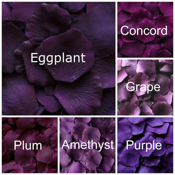 Silk Rose Petals, 1,200 Dark Purple Petals