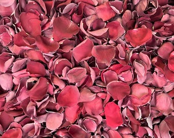 Rose Petals, Burgundy, All Natural and Biodegradable, Freeze Dried in the USA