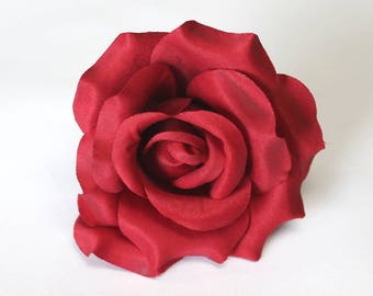 Silk Rose Heads, 12pcs, Red Artificial Flowers