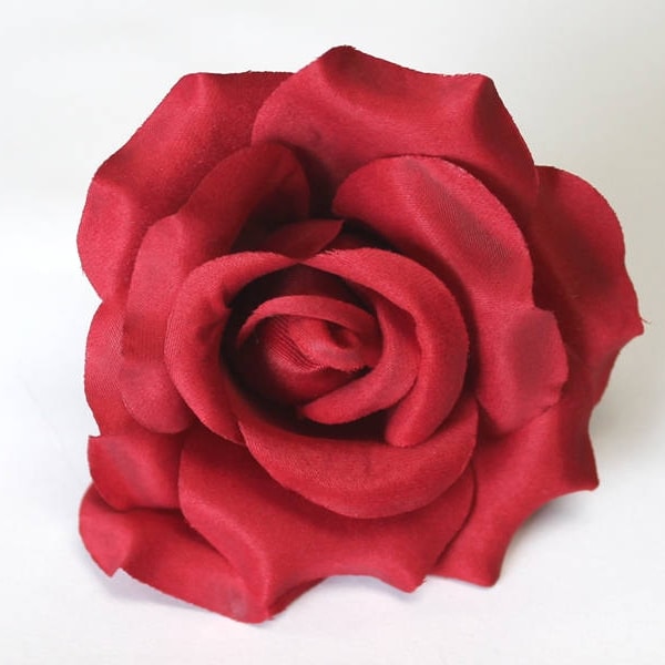 Silk Rose Heads, 12pcs, Red Artificial Flowers