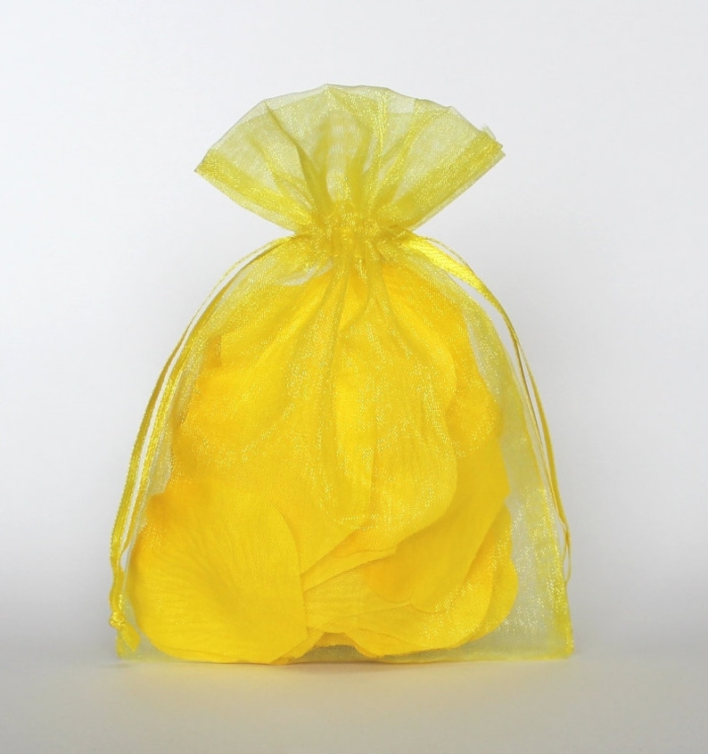 Organza Gift Bags Yellow Sheer Favor Bags With Drawstring for Etsy