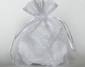 Organza Gift Bags, Sheer Favor Bags with Drawstring for Packaging, Choose from 20+ colors, pack of 50