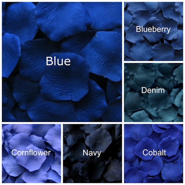 Dark Blue Silk Rose Petals, 300 petals