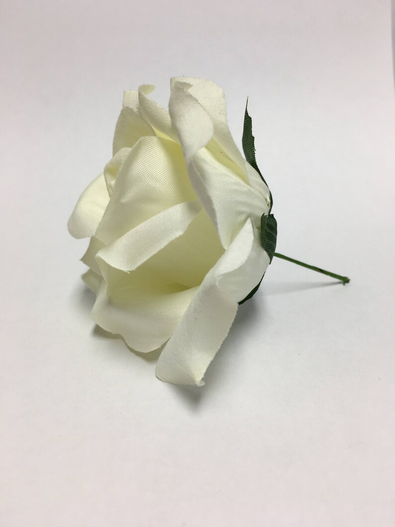 Silk Rose Heads 12pcs Ivory Artificial Flowers Etsy