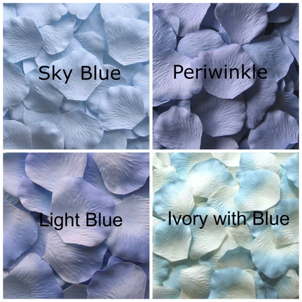 Light Blue Silk Rose Petals, 300 petals
