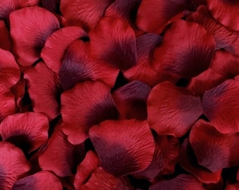 Burgundy Silk Rose Petals, 1000 petals