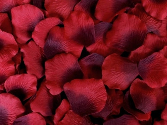 Burgundy Silk Rose Petals, 1000 petals