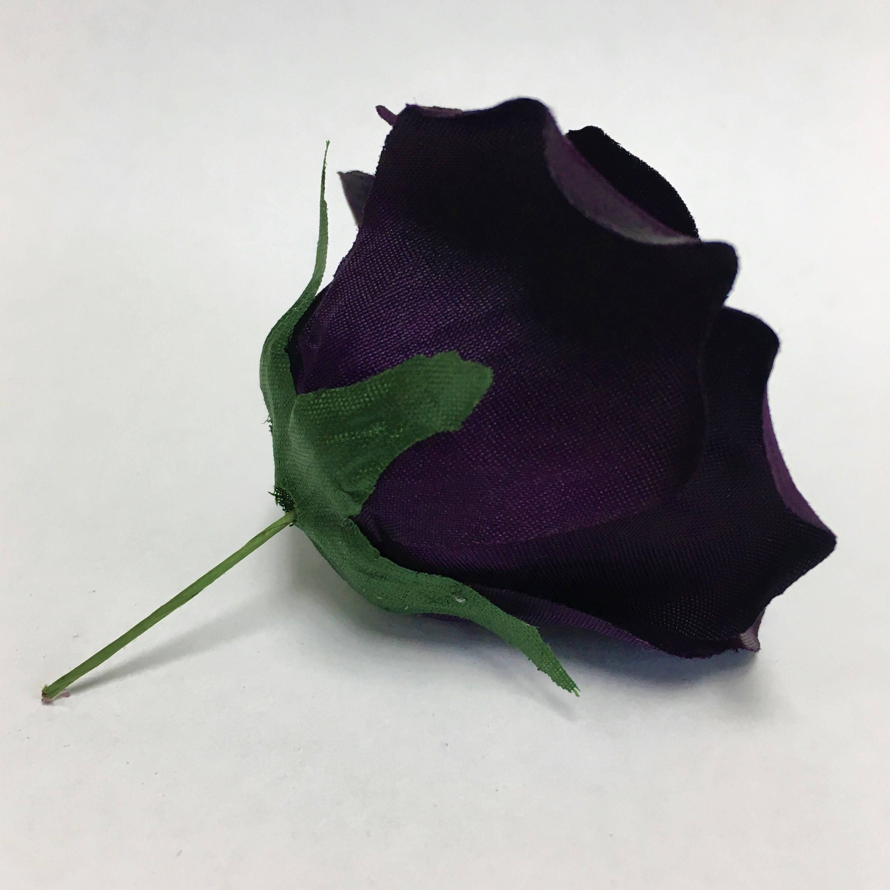 Silk Rose Heads 12pcs Eggplant Artificial Flowers Etsy