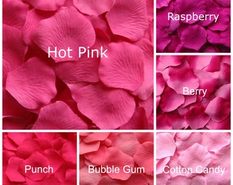 Silk Rose Petals, 300 Bright Pink petals