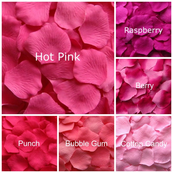 Silk Rose Petals, 300 Bright Pink petals