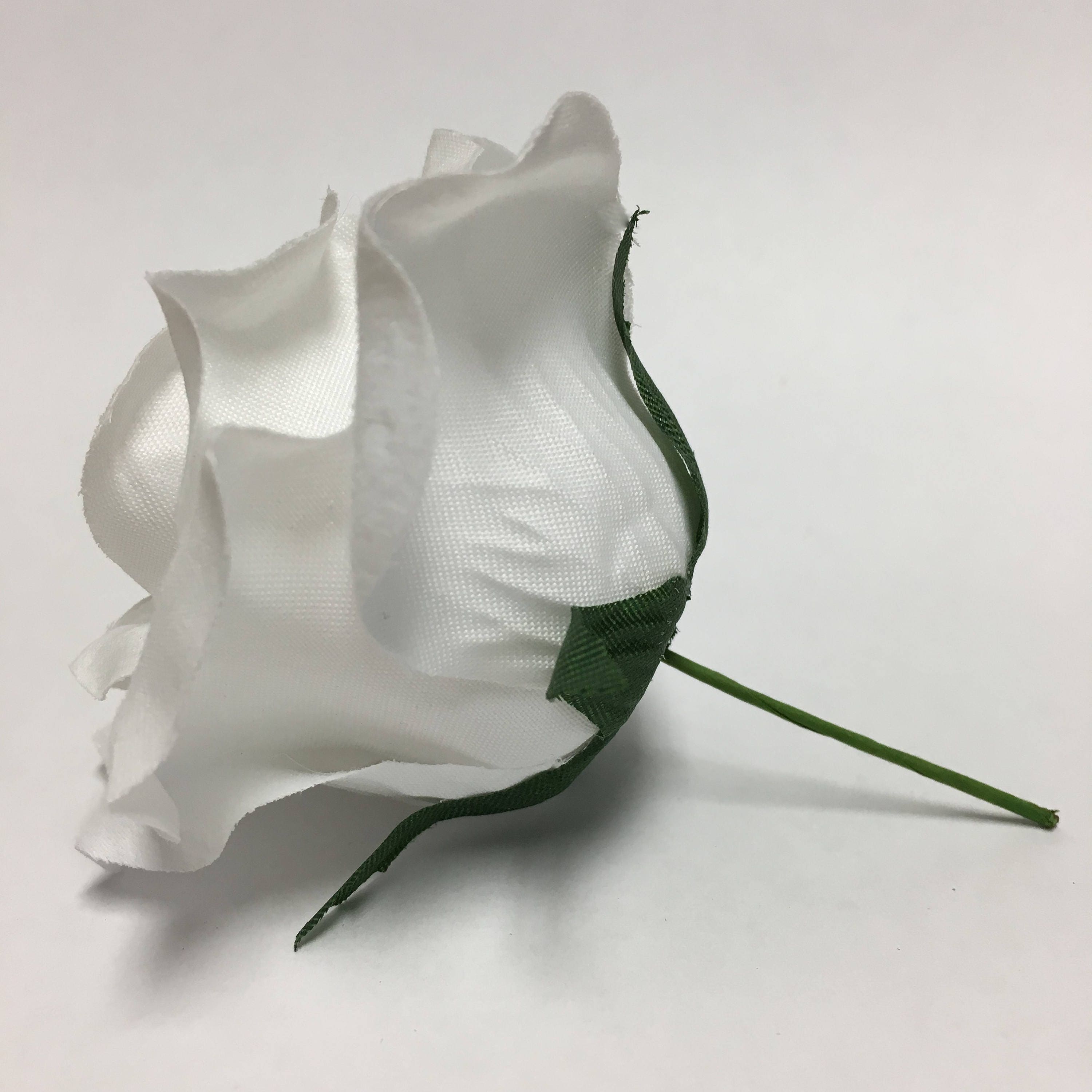 Silk Rose Heads 12pcs White Artificial Flowers Etsy