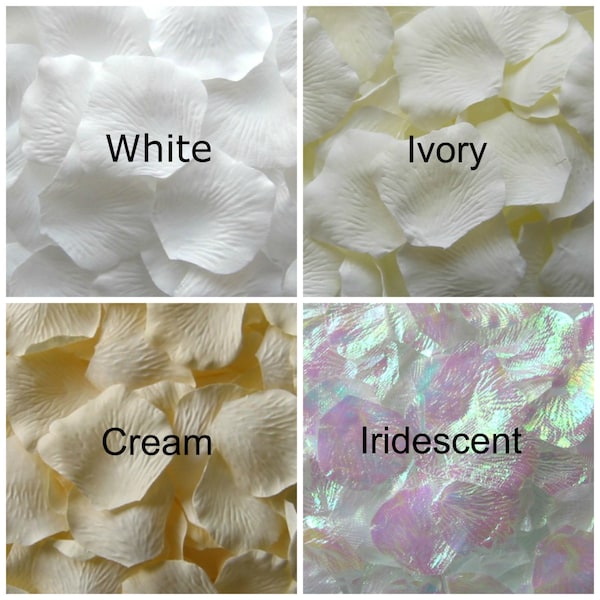 Silk Rose Petals, 300 White & Ivory petals