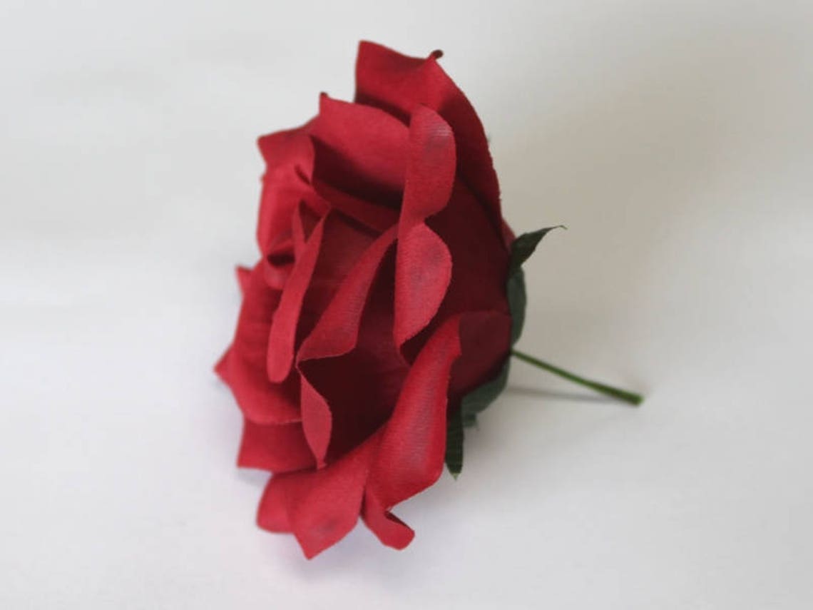 Silk Rose Heads 12pcs Red Artificial Flowers Etsy