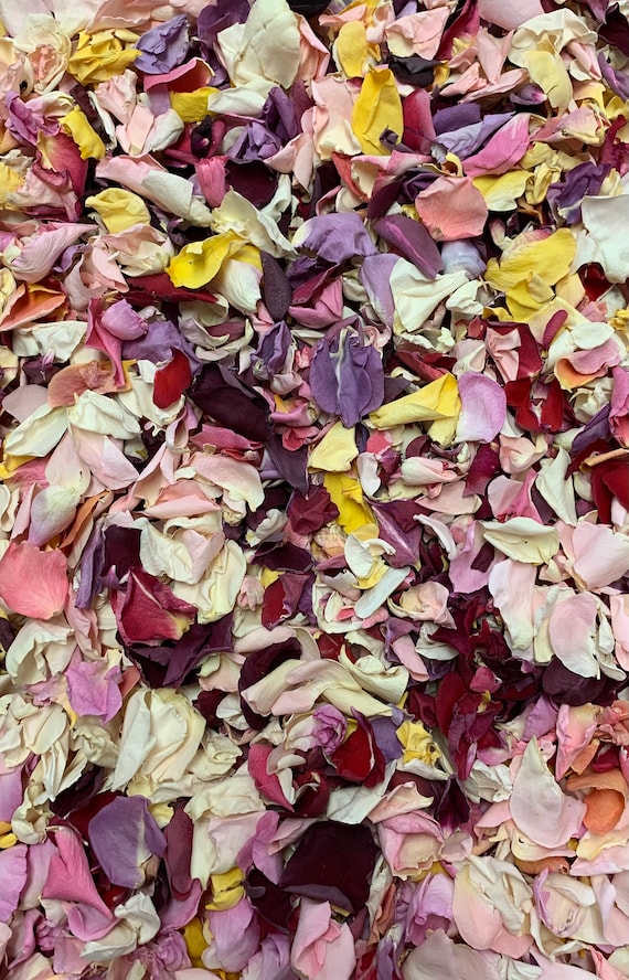 Rose Petal Confetti, 1 Quart Bag of REAL Rose Petals, Freeze Dried  Small/pieces 
