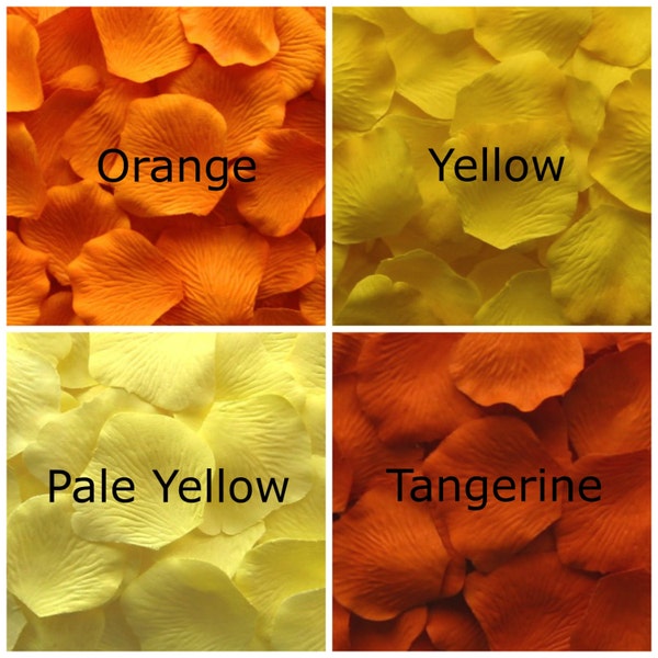 Silk Rose Petals, 1,000 petals, Orange and Yellow Shades