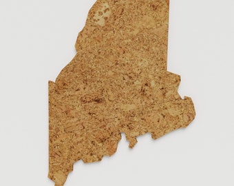 Travel Map Maine - Made of Cork / Maine Map / Gift for Travel Lover / Adventure Lover Decor