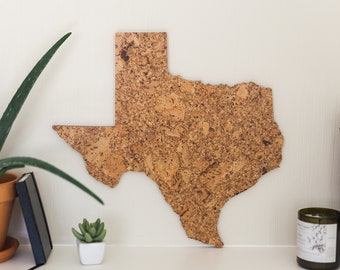 Travel Map Texas - Made of Cork / Texas Map / Gift for Travel Lover / Adventure Lover Decor