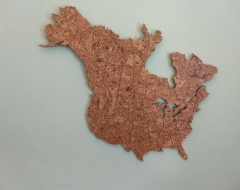 Cork Map of US and Canada