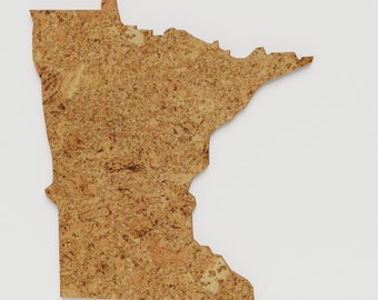 Travel Map Minnesota - Made of Cork / Minnesota Map / Gift for Travel Lover / Adventure Lover Decor