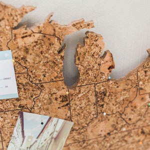 Engraved Cork US Travel Map: Adventure Decor image 4