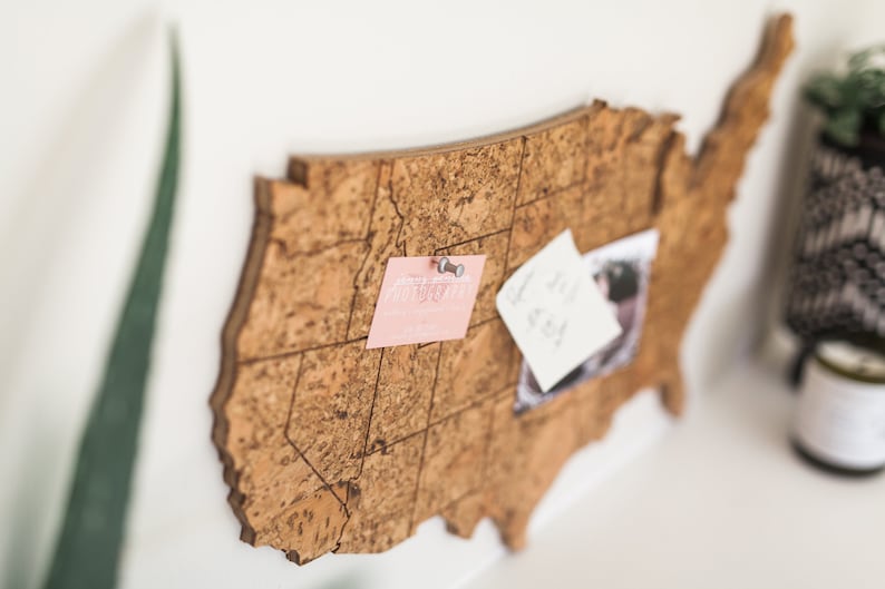 Travel Map US Medium Size / Made of Cork / US Adventure Map / Gift for Travel Lover / Adventure Lover Decor image 4