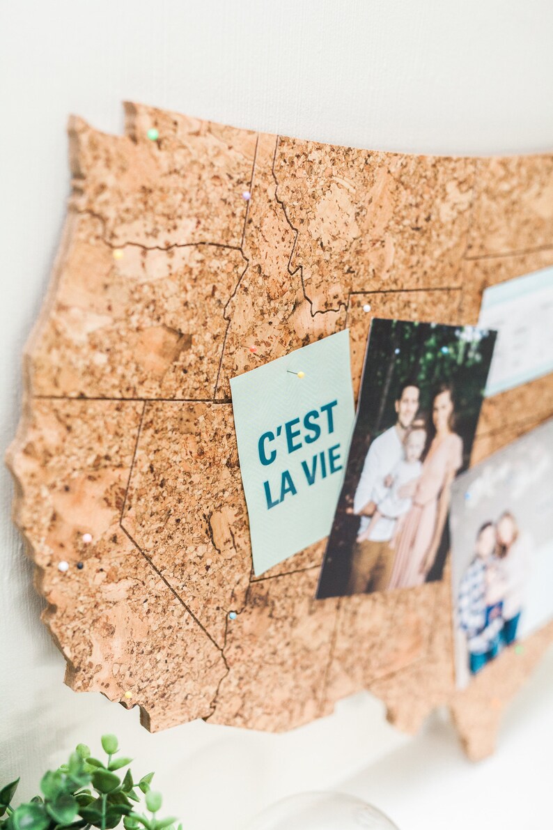 Engraved Cork US Travel Map: Adventure Decor image 9