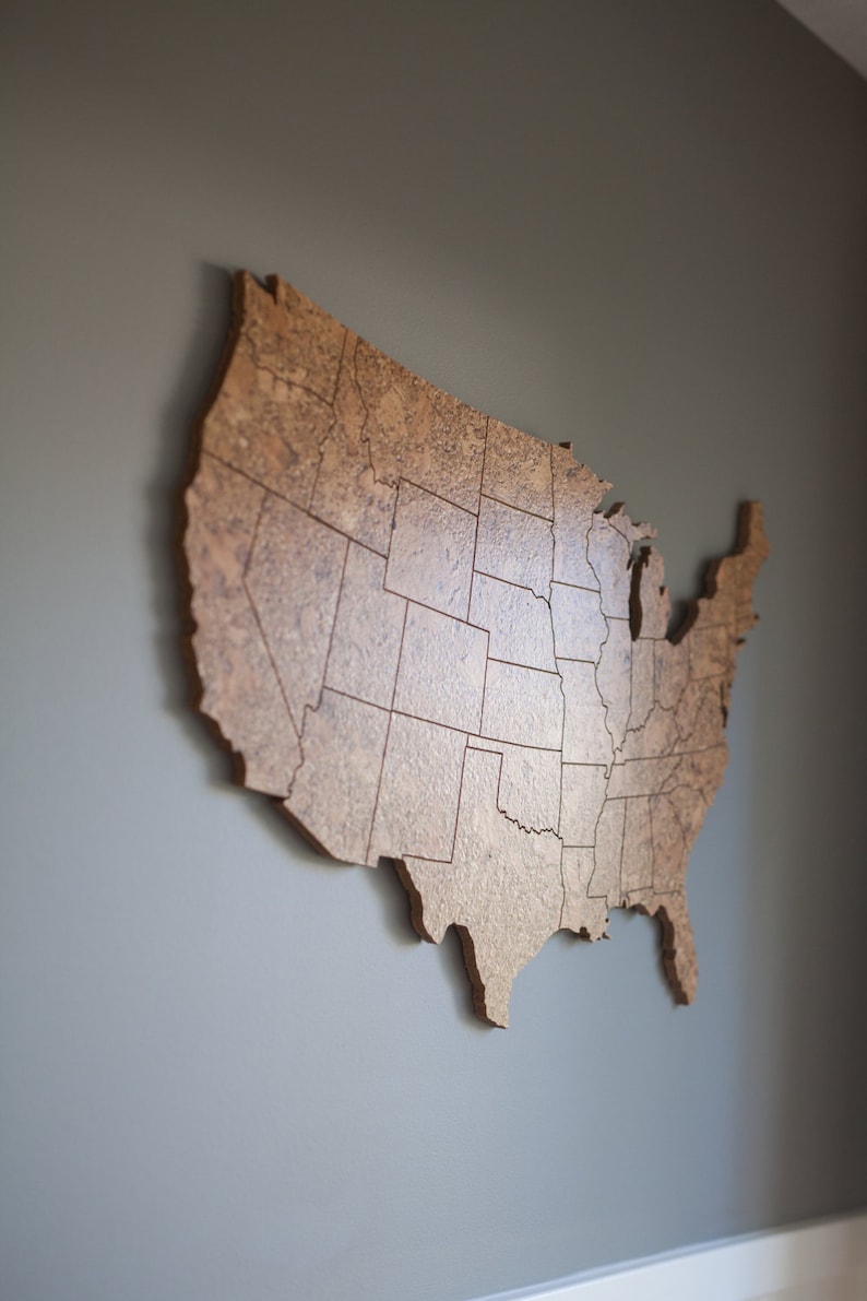 Engraved Cork US Travel Map: Adventure Decor image 8