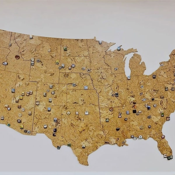 Giant Cork Wall Map of the United States