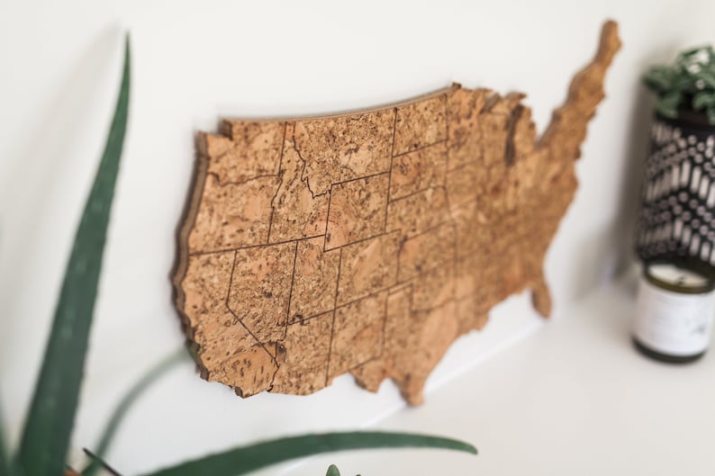 Travel Map US Medium Size / Made of Cork / US Adventure Map / Gift for Travel Lover / Adventure Lover Decor image 5