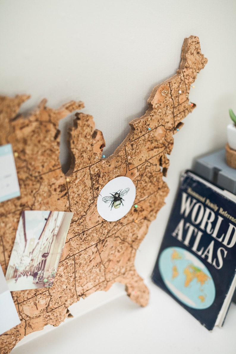 Engraved Cork US Travel Map: Adventure Decor image 7