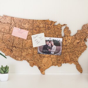 Travel Map US Medium Size / Made of Cork / US Adventure Map / Gift for Travel Lover / Adventure Lover Decor image 3