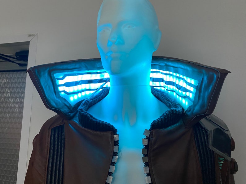 Cyberpunk inspired jacket with led collar Etsy