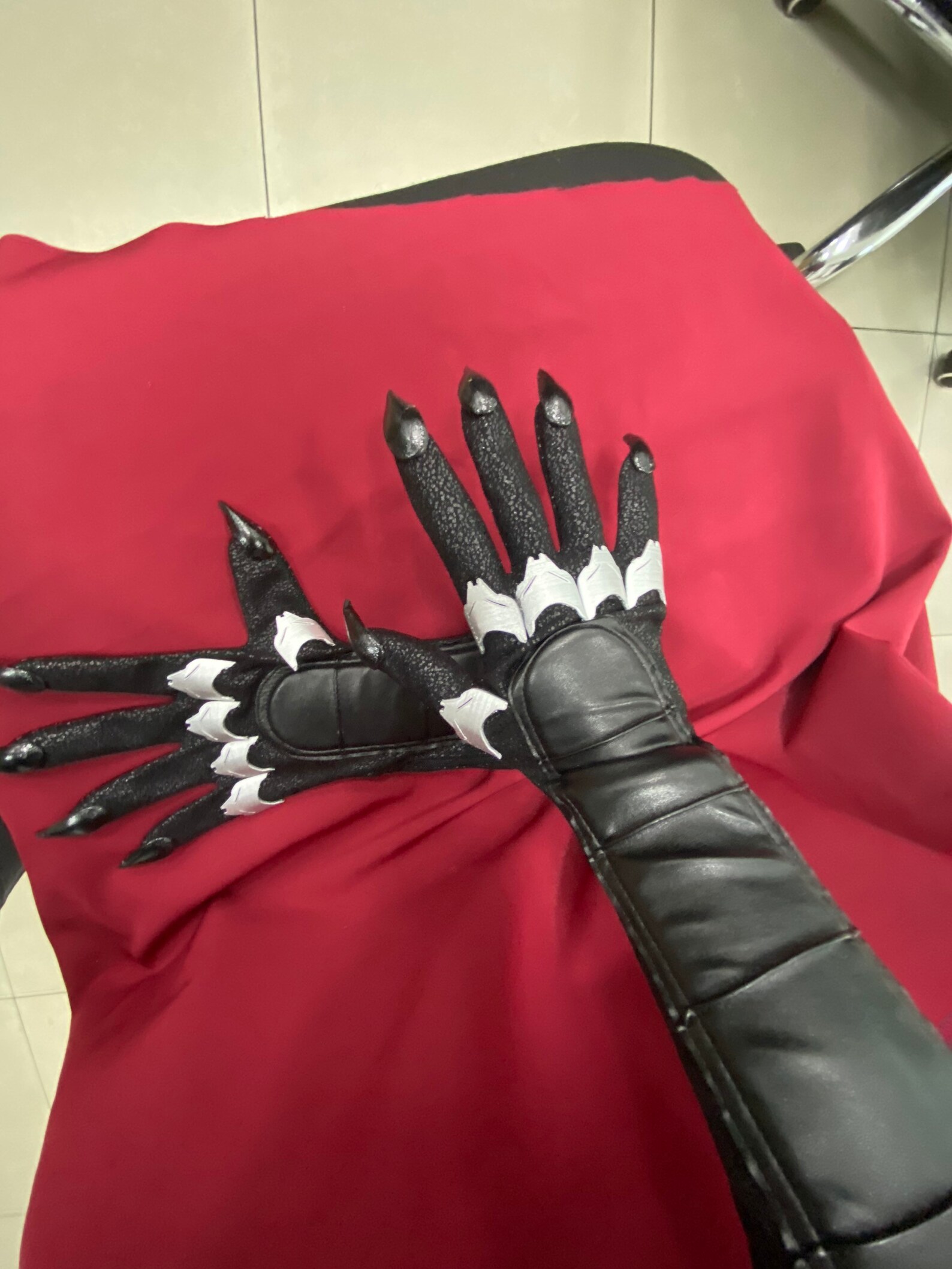 Catwoman gloves with nails and side hidden zippers Etsy