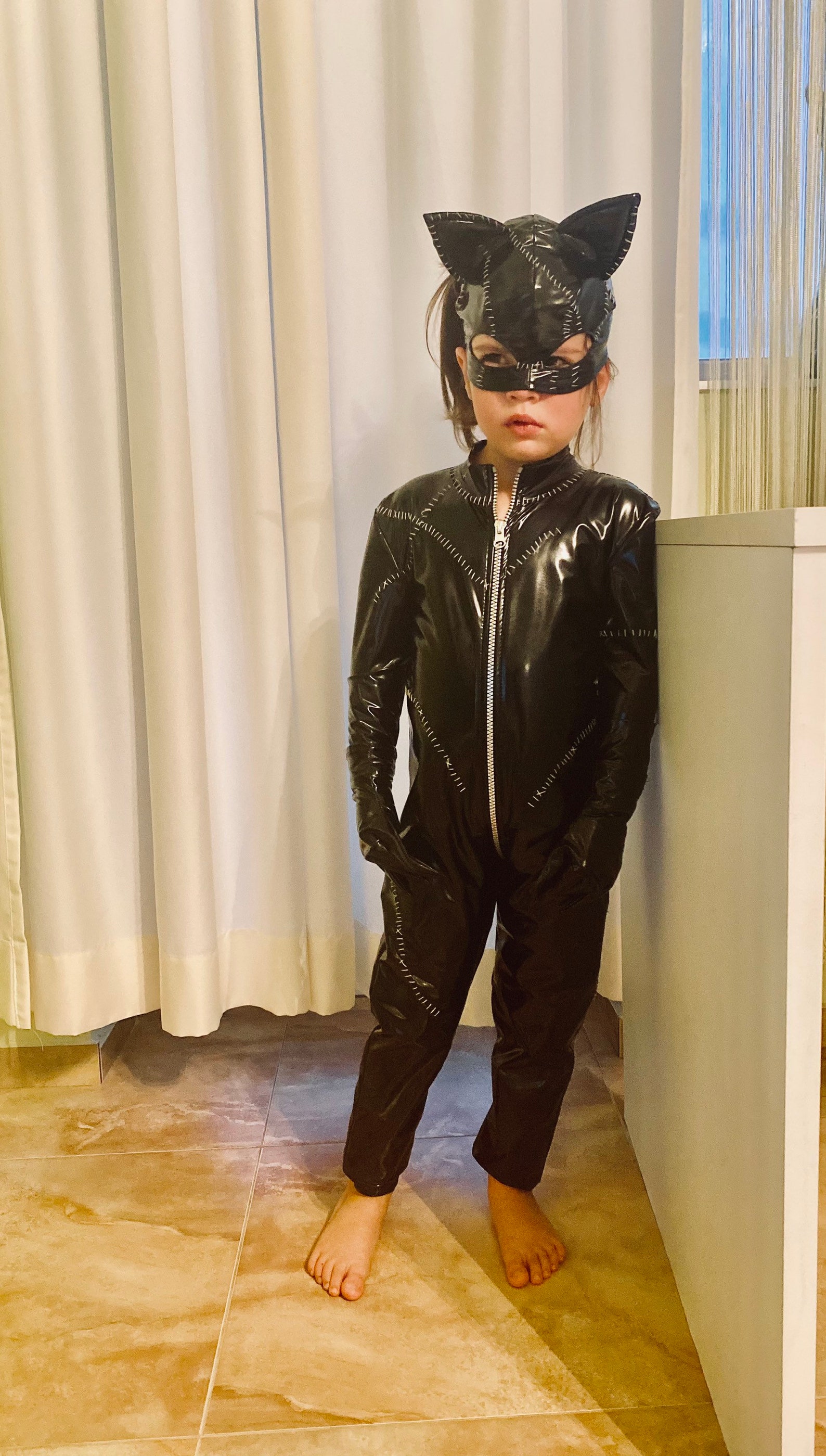 Halloween kids costume / Catwoman costume for kids / Girls Etsy