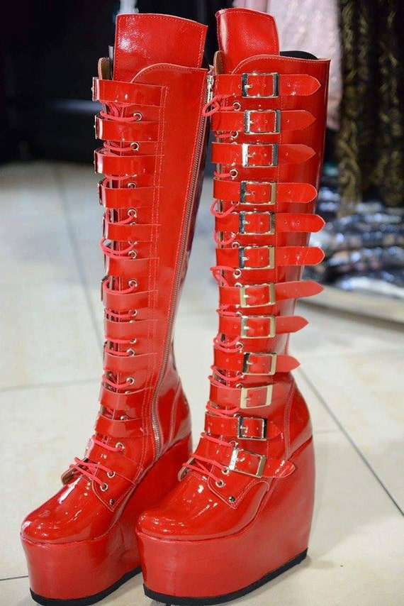 red leather boots