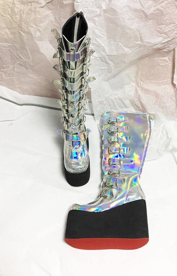 Hologramboots/ Disco boots | Etsy