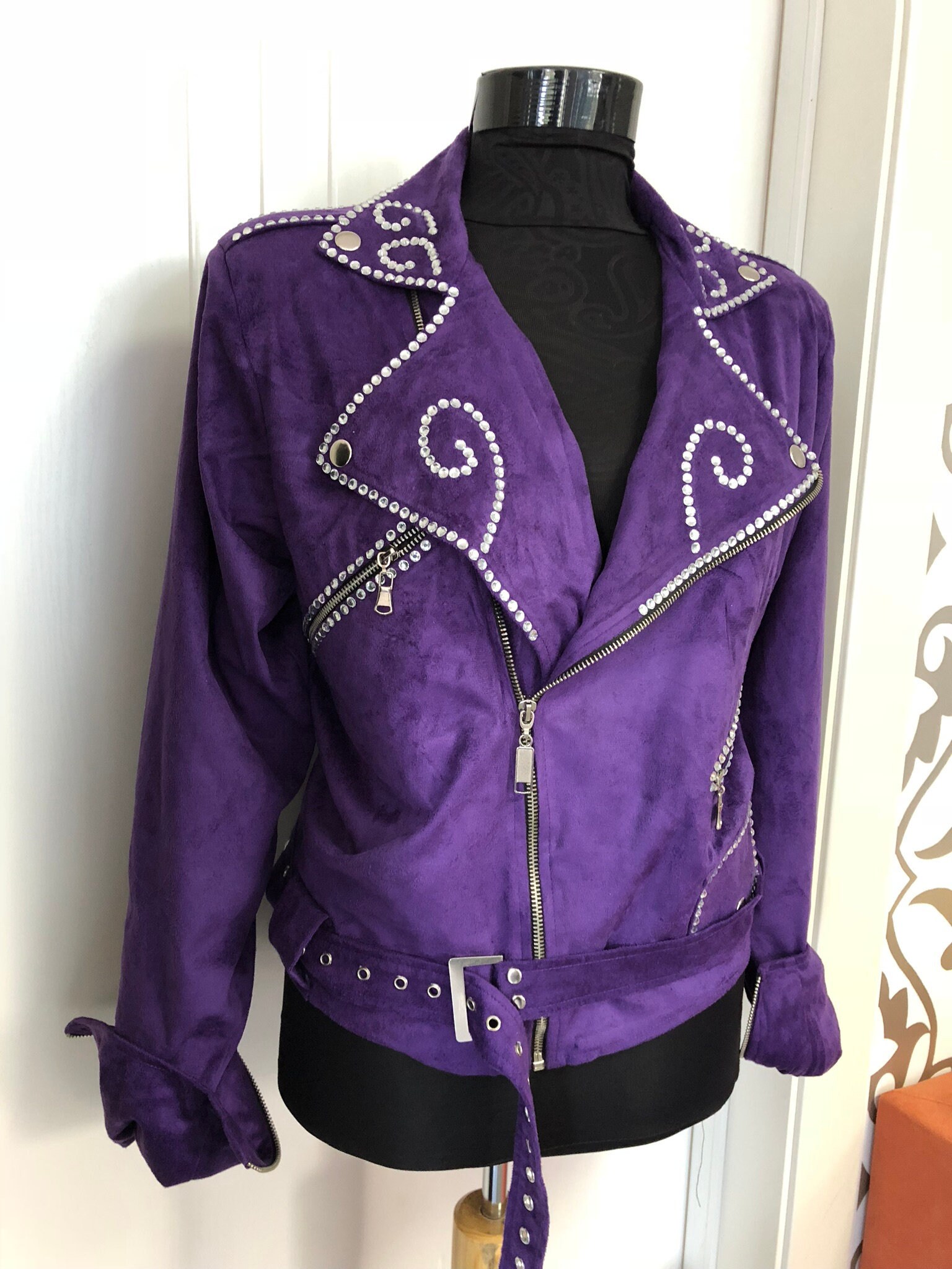 purple suede jacket