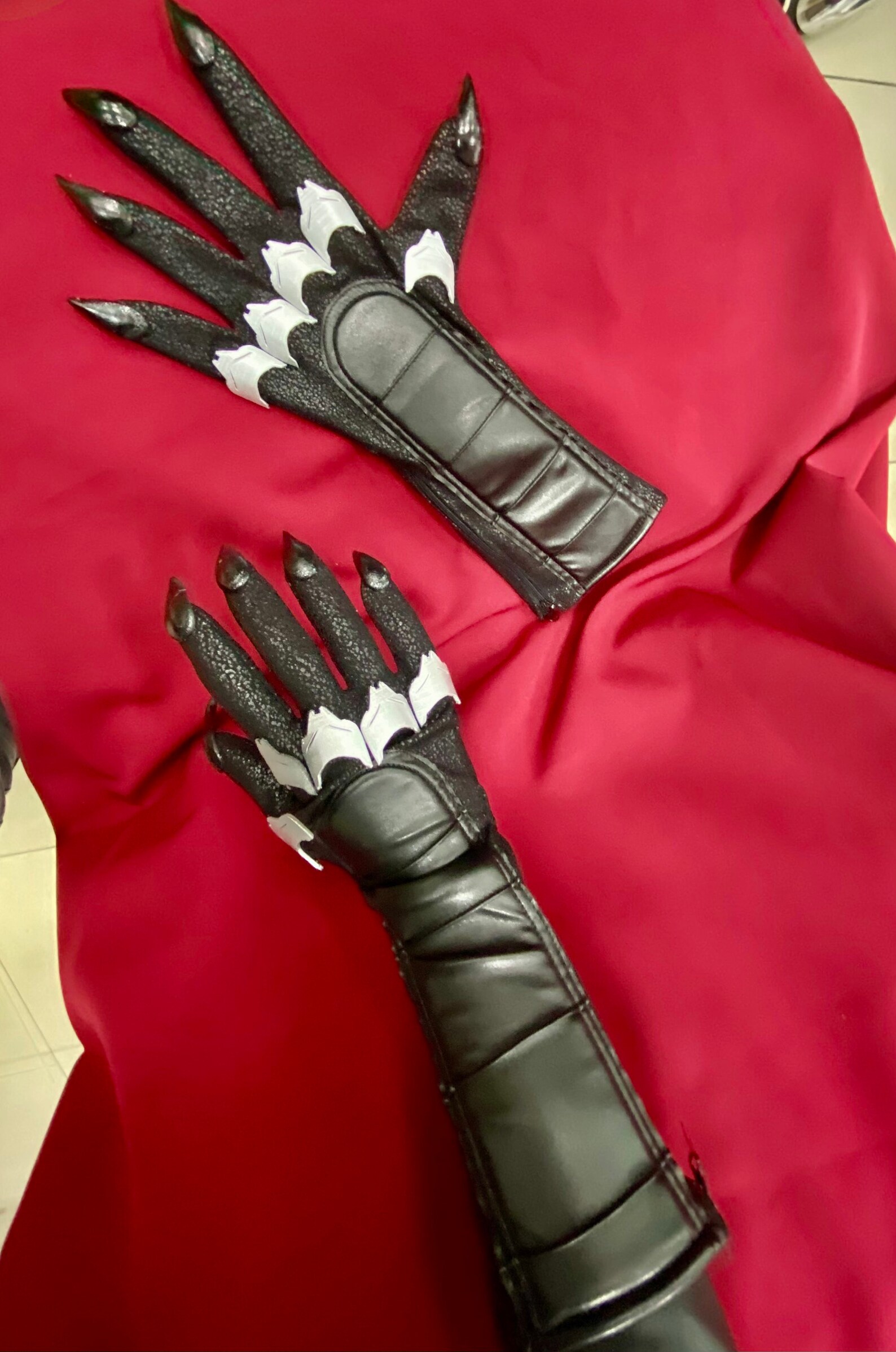 Catwoman gloves with nails and side hidden zippers Etsy