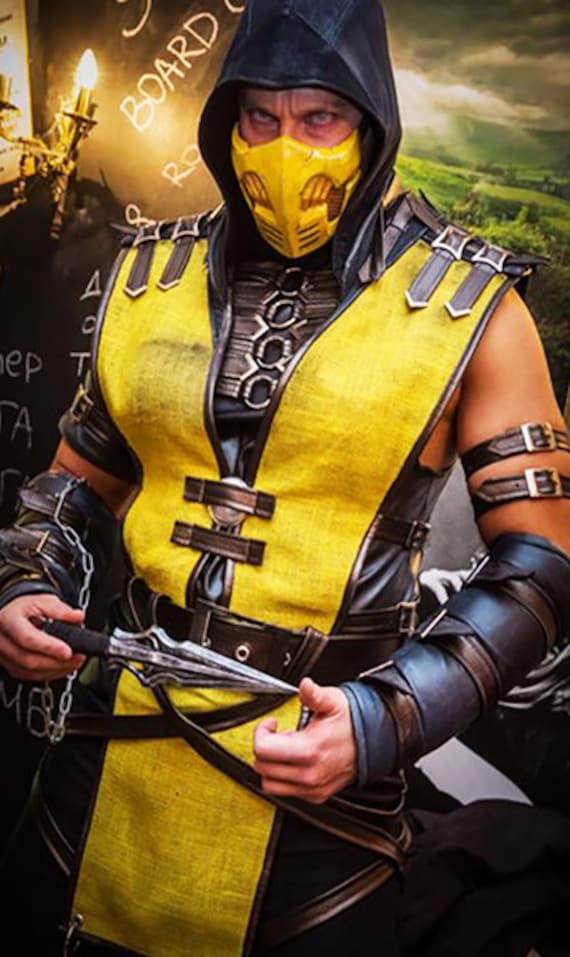 Mortal Kombat Scorpion Cosplay Costume Scorpion Etsy