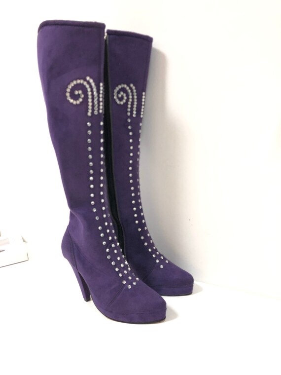 purple suede boots