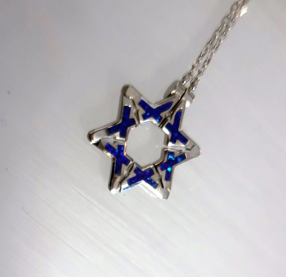 Butterfly Jewish Star of David Purple Opal Necklace, Pull Apart Butterfly necklace