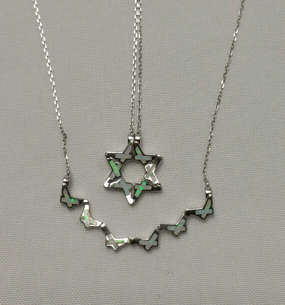 White Opal Star of David Butterfly 