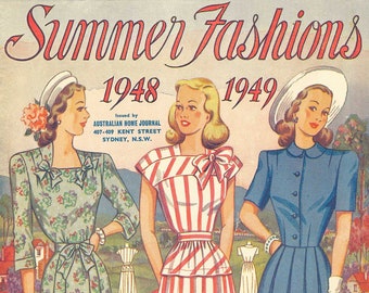 1940s Australian Home Journal Catalog [DIGITAL/PDF] Summer Fashions 1948-49