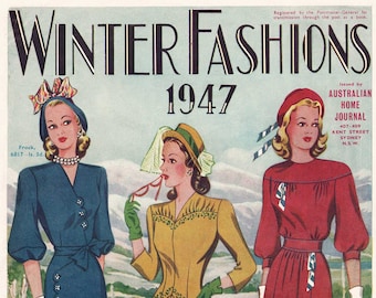 1940s Australian Home Journal Catalog [DIGITAL/PDF] Winter Fashions 1947